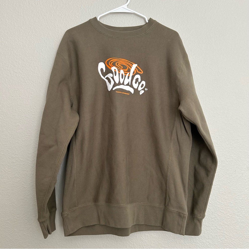 Urban Outfitters Olive Graphic Crewneck Sweater